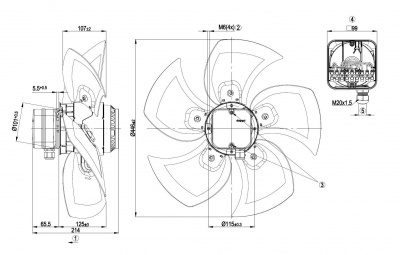 Вентилятор осевой ebmpapst A4D450BG1451