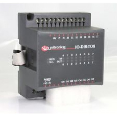 IO-DI8-TO8L Комбинированный модуль дискретного ввода/вывода 8 DI / 8 TO, 12VDC Unitronics
