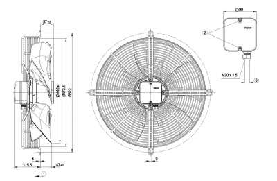 Вентилятор осевой ebmpapst S6E450AU0401
