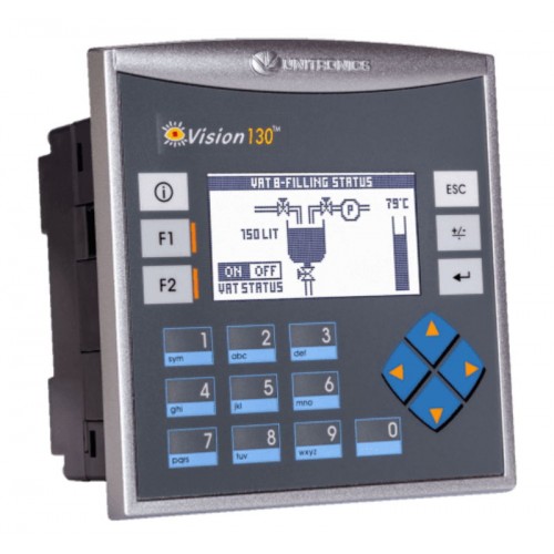 V130-33-TRA22 Контроллер Vision экран 2.4 дюйма ,вх./вых:8 DI,2 AI/DI,2 PT100/TC/DI, 4 RO,2 AO,4 TO HighSpeed Unitronics